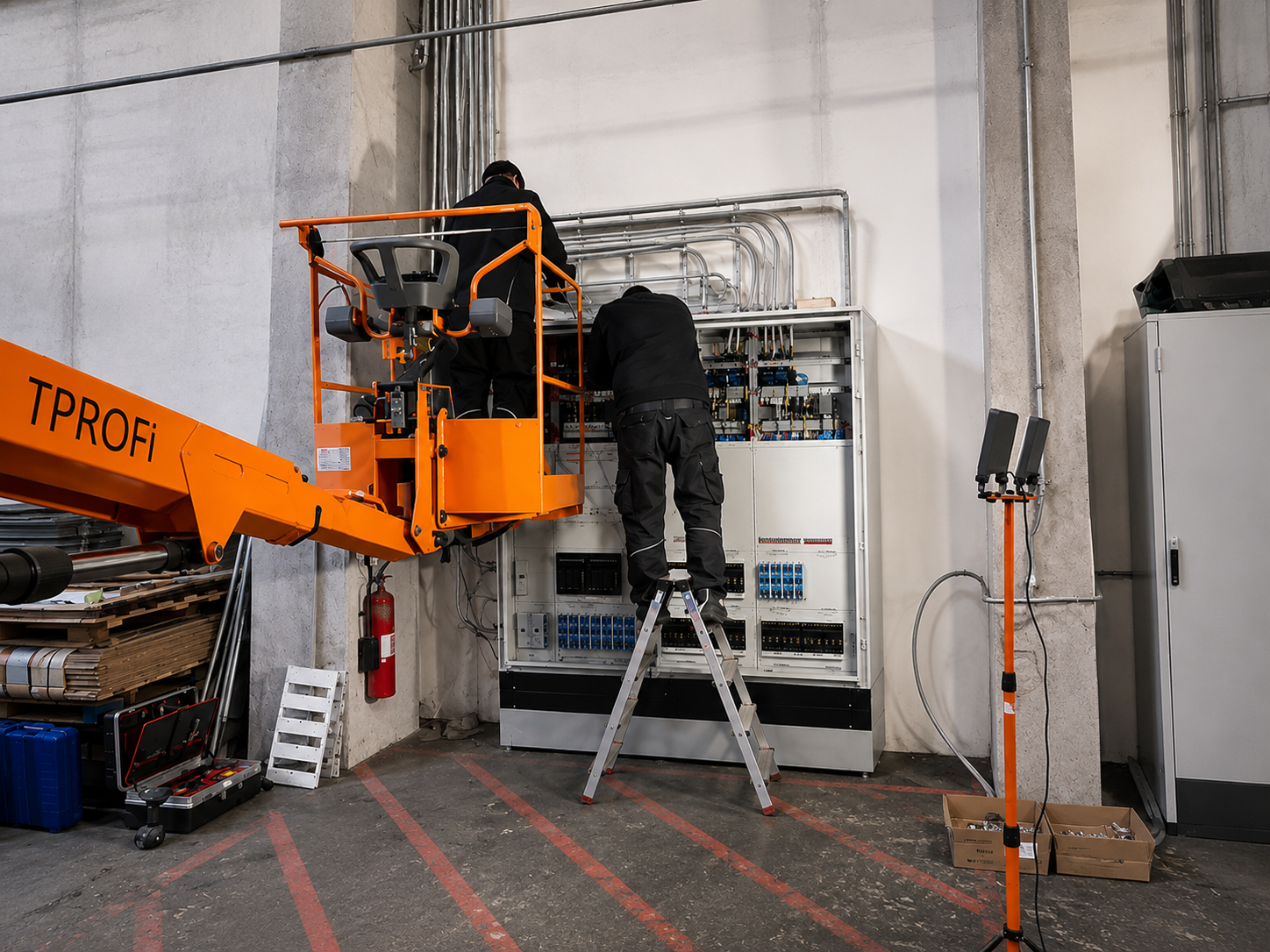 RHB Elektrotechniker arbeiten an einer Schaltanlage